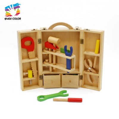 Wholesale cheap product wooden tools set box toy for training baby's hand skill W03D008